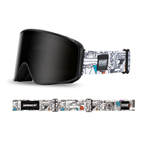 OEM ODM Lunettes de ski personnalisées MONUMENT M1 unisexe avec lentille magnétique anti-buée, revêtement iridium, monture en PU, sangle antidérapante