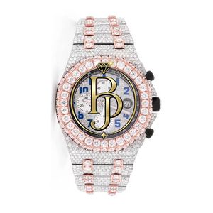 Reloj Cronógrafo de Cuarzo para Hombre Briva Luxury, con Diamantes, Cuadrado, Acero Inoxidable, Oro Rosa, Bisel de Cristal Grande, Azul - Product Image 1