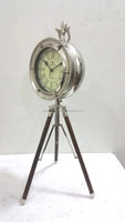 Reloj de Trípode Decorativo de Latón Macizo de Alta Calidad, Pulido, Náutico, Moderno, para Exteriores, Color y Tamaño Personalizables, Paquete de Varias Piezas