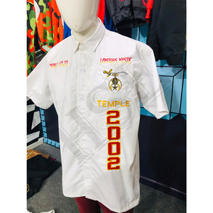 Camisa blanca personalizada Shriners AEAONMS – Bordado “I Am Our Mystic Temple 2002” Regalia masónica - Product Image 2