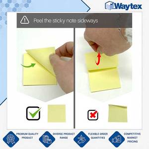 Blocs de notes autocollantes repositionnables de grande taille et de qualité supérieure - Bloc de 100 feuilles, jaune 75 x 125 mm, disponibles à la vente - Product Image 4