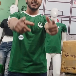 Collar Ringer T Shirt 50% <b>Ring</b> Spun Cotton 50% Polyester Ringer T Shirts - Product Image 3