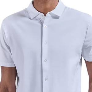 รับผลิตเสื้อเชิ้ตผู้ชายแขนสั้นแบบ OEM พิมพ์ลาย ระบายอากาศได้ดี เหมาะสำหรับใส่ลำลอง ฤดูร้อน ทำงาน ออฟฟิศ ธุรกิจ และเล่นกอล์ฟ - Product Image 3