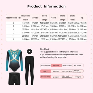 Conjuntos de Leotardos de Danza Contemporánea, Gimnasia y Patinaje Artístico para Niñas de 6 a 16 Años, para Clases de Danza, Entrenamientos y Espectáculos - Product Image 6