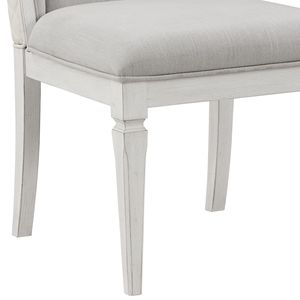 Ensemble de 2 chaises de salle à manger rembourrées gris clair et blanc patiné - Product Image 4