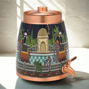 Distributeur d'eau en cuivre artisanal, récipient de service avec robinet de distribution facile pour café, hôtel, maison et cuisine - Product Image 2