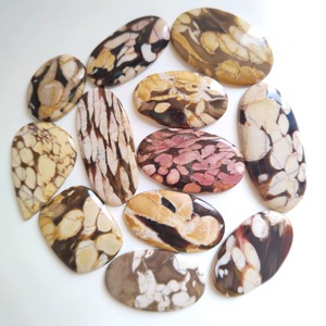 Perles Cabochon en Bois d'Arachide Naturel en Gros, Pierres Précieuses en Cristal, Pendentifs en Jaspe pour la Fabrication de Bijoux - Product Image 6