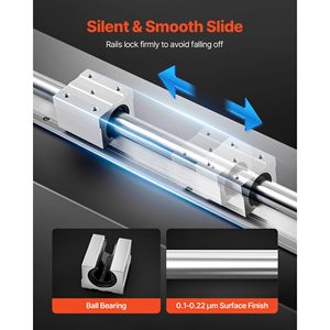 Kit Guida Lineare SBR20 2 Pezzi 2000 mm (78,74 Pollici) con Blocchi di Scorrimento a Cuscinetti e 4 Pezzi di Supporti per Albero Completamente Sostenuto - Product Image 4
