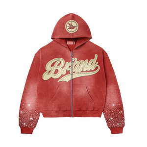 Custom womens <b>cropped</b> <b>zip</b> <b>up</b> hoodie cotton fleece wholesale manufacturer for boutique streetwear brands - Product Image 6