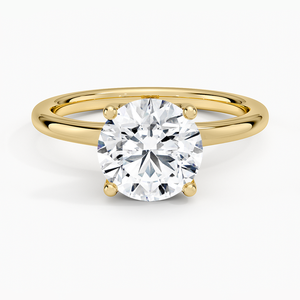 Fleur Stone Moissanite Engagement <b>Ring</b> with Round Cut 14K Gold Plated Prong Setting for Wedding Anniversary & Party - Product Image 1