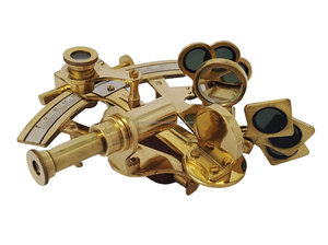 Sextant nautique brillant en laiton Marine Maritime Style ancien Vintage Maritime Sextant en laiton massif avec boîte-cadeau en verre en bois - Product Image 4