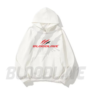 เสื้อฮู้ด BLOODLINE สีชมพู ยูนิเซ็กส์  โลโก้ด้านหน้า ผ้ากันยับ แห้งเร็ว ระบายอากาศได้ดี ผ้าฝ้ายฟลีซ 100% ทรงปกติ สไตล์ฮิปฮอป - Product Image 3