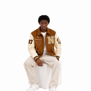 แจ็คเก็ตวาร์ซิตี้ OEM แขนหนัง ปักอักษรเชนิลล์ แจ็คเก็ตเบสบอลแบบ Letterman คุณภาพสูง แจ็คเก็ตวาร์ซิตี้ทีมเบสบอล - Product Image 2