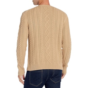 Women's Nylon/Acrylic Crew Neck <b>Cardigan</b> Geometric Cable Knit Pattern Full Sleeves Wool Liner Anti-Pilling Quick Dry Front - Product Image 4