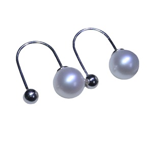 Boucles d'oreilles clous en perles d'eau douce violettes classiques de style Edison pour femmes, argent S925 incrusté, crochet d'oreille à talons hauts, bijoux fins élégants - Product Image 5