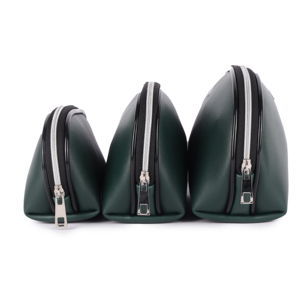 Travel Pouch Set Premium Rexine Cosmetic Pouch Set Elegant Travel Organizer Pouch Set Toiletry organizer three set pouch - Product Image 4