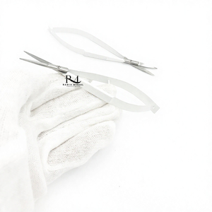 Silver Blade White Powder Coated New Brow Scissors Stainless Steel Spring Scissors Beauty <b>Tools</b> Sustainable - Product Image 6