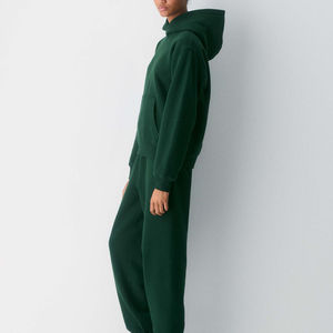 Conjunto Deportivo Premium para Hombre, Sudadera con Capucha de Felpa Gruesa, Conjunto Deportivo Extra Grande para Hombre, Verde Bosque, Conjunto para Correr, Sudadera con Logotipo Personalizado - Product Image 5