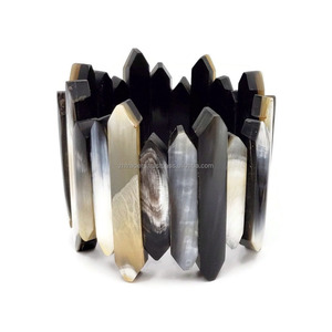 Cuerno de búfalo lacado hoja de oro artículo hecho a mano de alta calidad por artesanos indios gemelos y pulsera de cuerno de búfalo hechos en la India - Product Image 2