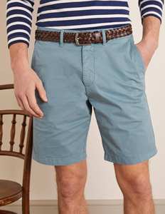Pantalones Cortos Bermuda Azul Claro para Hombre, Tela Oxford Sólida, Cierre de Botones, Cintura Media Informal, Bolsillos, Estilo Tejido - Product Image 4