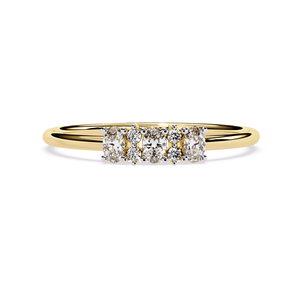 แหวนหมั้นและแหวนแต่งงานเพชรทรงรีและทรงกลมแบบมินิมอล ทองคำขาว 14K สำหรับผู้หญิง - Product Image 1