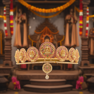Gold Lakshmi Jada Billalu Crown-Traditional Tiara Wreath - Product Image 2