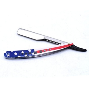 Hot Sale Barber <b>Straight</b> <b>Razor</b> Custom Flag Design Stainless Steel <b>Razor</b> Shaving <b>Razor</b> With Custom Logo Blade Changeable - Product Image 3
