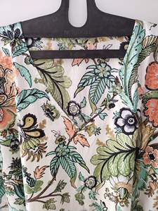 Vestido Kaftán de Algodón Rosa con Estampado Floral, Estilo Boho Vintage, Ligero, para Playa o Dormir, 100% Algodón, Largo hasta la Rodilla, Estilo Indio - Product Image 3