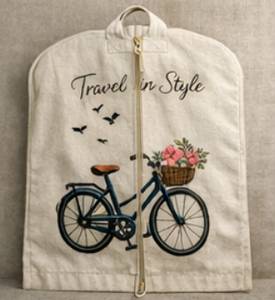 Housse à vêtements en coton, toile de mousseline, personnalisée, pour un seul manteau, avec broderie, porte-costume bio, avec logo, haute qualité, pliable - Product Image 2