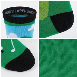 NORTH APPROACH Crew <b>Socks</b> Golf Cart Pattern Green Breathable Casual <b>Socks</b> for Adults Summer Season - Product Image 4