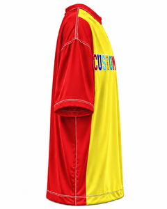 Custom Logo Men's Yellow <b>Red</b> Short Sleeve T-<b>Shirt</b> Digital Print O-Neck Casual <b>Oversized</b> Fit Quick Dry Soft Knitted Polyester - Product Image 3