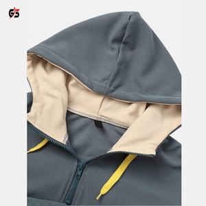 Sweat-shirt à capuche pour hommes, 1/4 coton, tissu molletonné, fermeture éclair, Logo personnalisé, manches longues, tenue décontractée, nouvelle collection 100% - Product Image 5