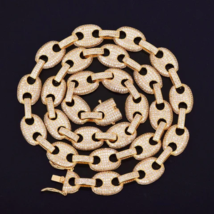 Cadena Cubana Iced Out de 20MM con Moissanita, Collar Hip Hop con Eslabones G, Chapado en Oro y Rodio, Personalizado para Fiesta de Compromiso Masculina - Product Image 6