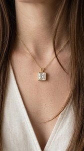 Collar con colgante de diamante de corte princesa de 3.00 quilates, cultivado en laboratorio, en oro de 14 quilates, ideal para uso diario, para novias, ¡muy vendido! - Product Image 2