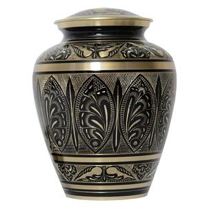 Urnes funéraires pour adultes en laiton de haute qualité avec gravure complète, finition or et noir, pour cendres humaines. - Product Image 2