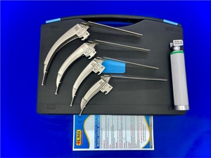 Laryngoscope à fibre optique avec lame flexible, manche pour adulte, kit chirurgical manuel, utilisation en hôpital et en soins intensifs, classe I, acier inoxydable AISI-304 - Product Image 3