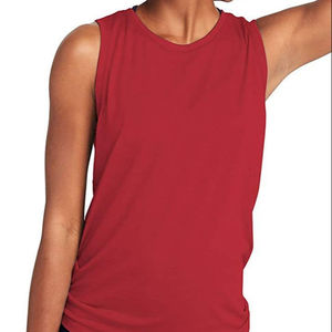 Women's Solid Color Knitted Tank <b>Top</b> O-Neck Sleeveless Casual Regular Fit <b>Red</b> - Product Image 1