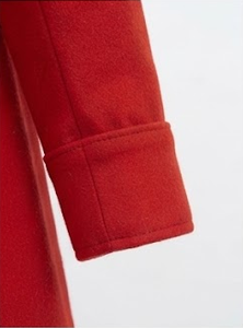 Manteau long en laine rouge pour homme avec revers et boutons sur le devant, idéal pour l'hiver et l'automne - Product Image 6