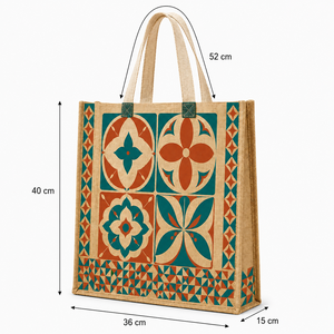 Custom Printed Laminated Jute Grocery Shopping <b>Tote</b> Bag 36x40x15 cm Reusable Wholesale OEM Private Label Manufacturer Exporter - Product Image 5
