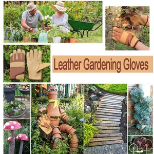 Leather Safety Gloves Full Finger Windproof Touchscreen Wear-Resistant Non-Slip <b>Hook</b> Loop Closure Outdoor Activities Unisex - Product Image 5