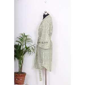 Camisón Kimono Bohemio de Algodón para Mujer, Estilo Indio, Largo Medio, con Cinturón y Botones Decorativos, Ajuste Holgado y Dulce - Product Image 5