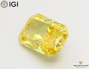 เพชร 1.00 กะรัต ทรงเรเดียนท์ ได้รับการรับรองจาก IGI สีเหลืองแฟนซีสดใส ความสะอาดระดับ VS2 เหมาะสำหรับทำแหวนเพชรเม็ดเดี่ยวแบบสั่งทำ - Product Image 5