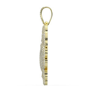 Runder Moissanit-Krabbenschmuckanhänger aus 14K Gelbgold mit Mikro-Pavé-Besatz, Hip-Hop-Schmuck für Männer, Jubiläumsgeschenk für den Ehemann. - Product Image 3