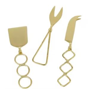 Ensemble de couteaux à fromage en métal de luxe pour fêtes, manche en résine, ustensiles élégants pour servir le fromage, collection de trancheurs à fromage durables - Product Image 4