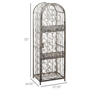 Portabottiglie in Ferro Battuto Bronzo Antico con Serratura per 45 Bottiglie - Product Image 3