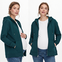 Veste de survêtement zippée pour femme enceinte, veste polaire à capuche zippée pour l'hiver, veste de maternité et d'allaitement oversize pour femme