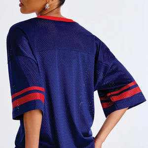 Camisetas Deportivas Extra Grandes Personalizadas, Cuello en V, Transpirables, Ropa Urbana, Logotipo Personalizado, Sublimación OEM, Camiseta de Fútbol Americano - Product Image 2