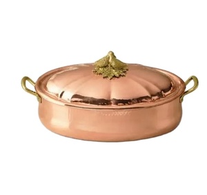 Meilleur vendeur en métal plaqué cuivre chauffe-plats casserole marmite en acier inoxydable couvercle ustensiles de cuisine accessoires de table - Product Image 1