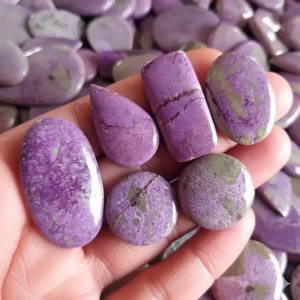 Magnifique cristal naturel de Stichtite |   Finition non polie |   Support de cabochon artisanal pour bijoux faits main, fourniture artisanale 25-30mm - Product Image 3