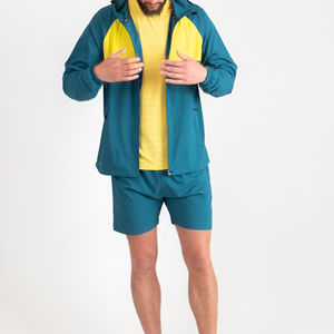 Custom Men 2 Piece <b>Wind</b> <b>Breaker</b> Streetwear Summer Tracksuit Colorblock Short Set Nylon Polyester Windbreaker Shorts Set for Men - Product Image 3